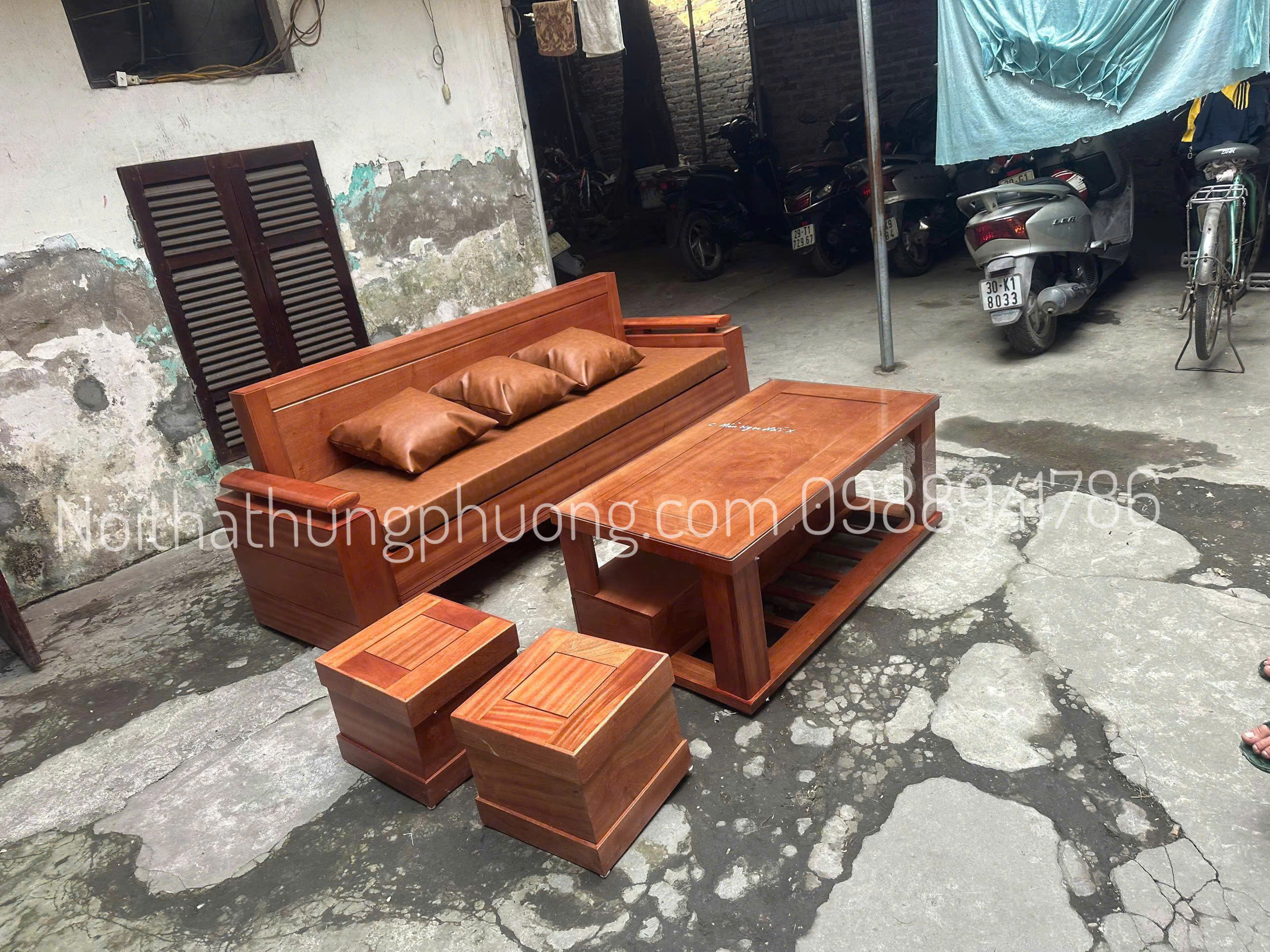 sofa văng trứng xoan đào