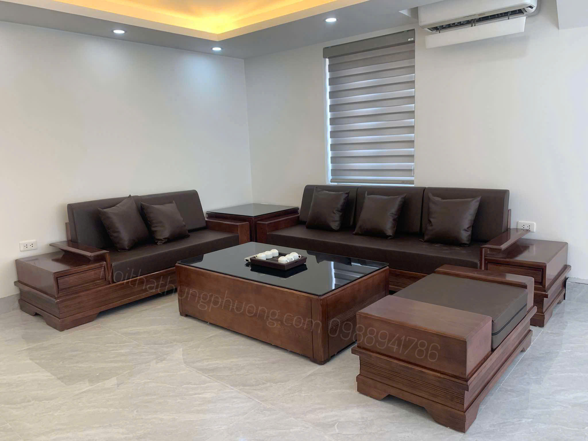 Sofa 2 văng chân pháo