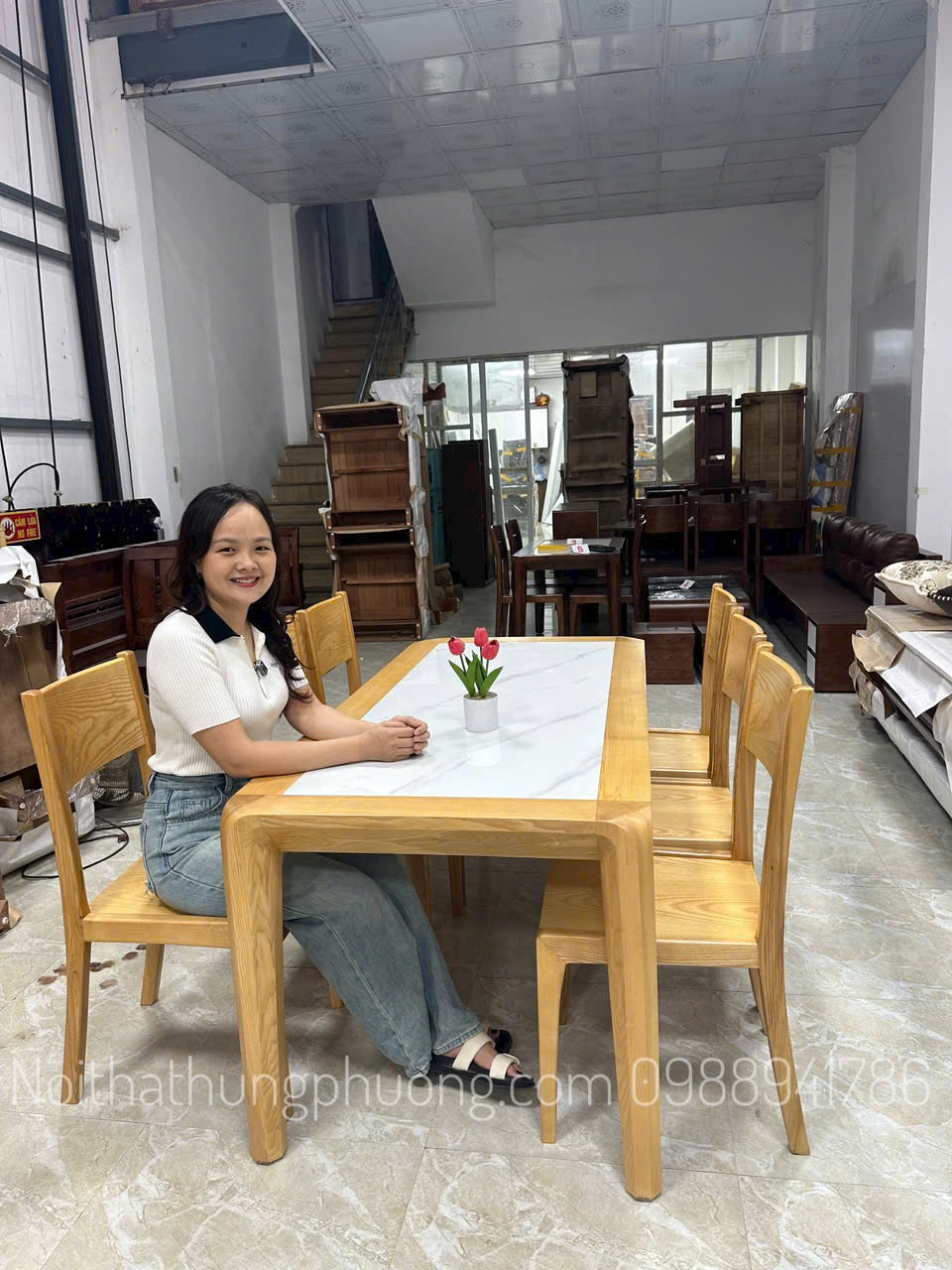 BÀN ĂN 4 GHẾ SƠN MÀU SÁNG