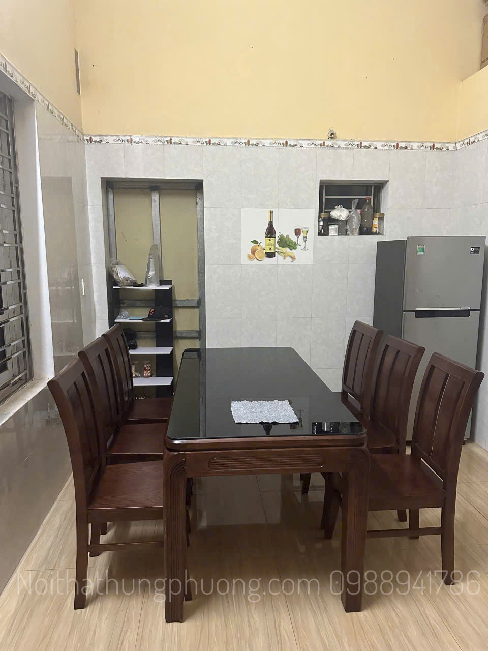 BÀN ĂN 6 GHẾ TỰA CAO+ KÍNH