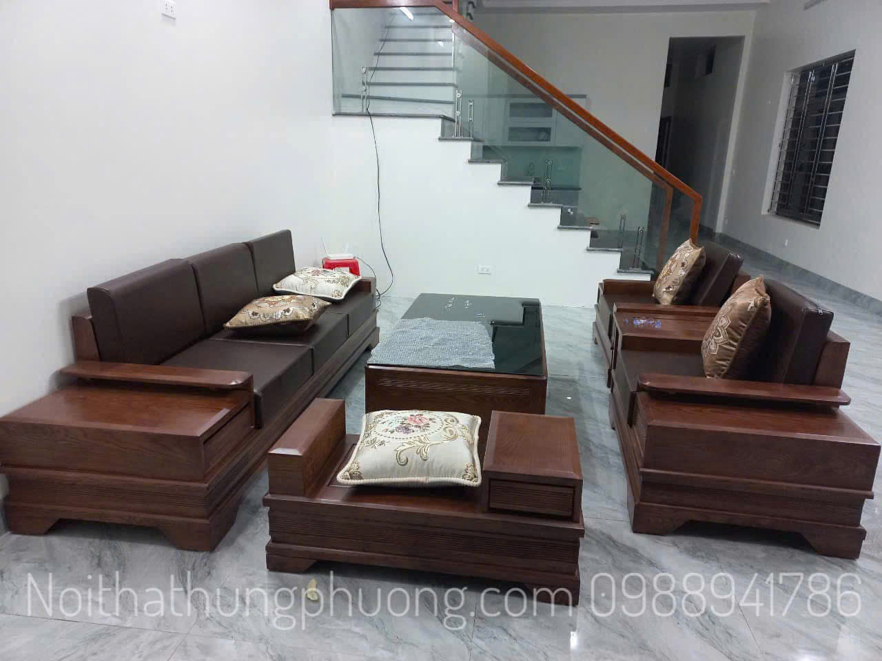 SOFA ĐỐI CHÂN PHÁO KÈM ĐỆM
