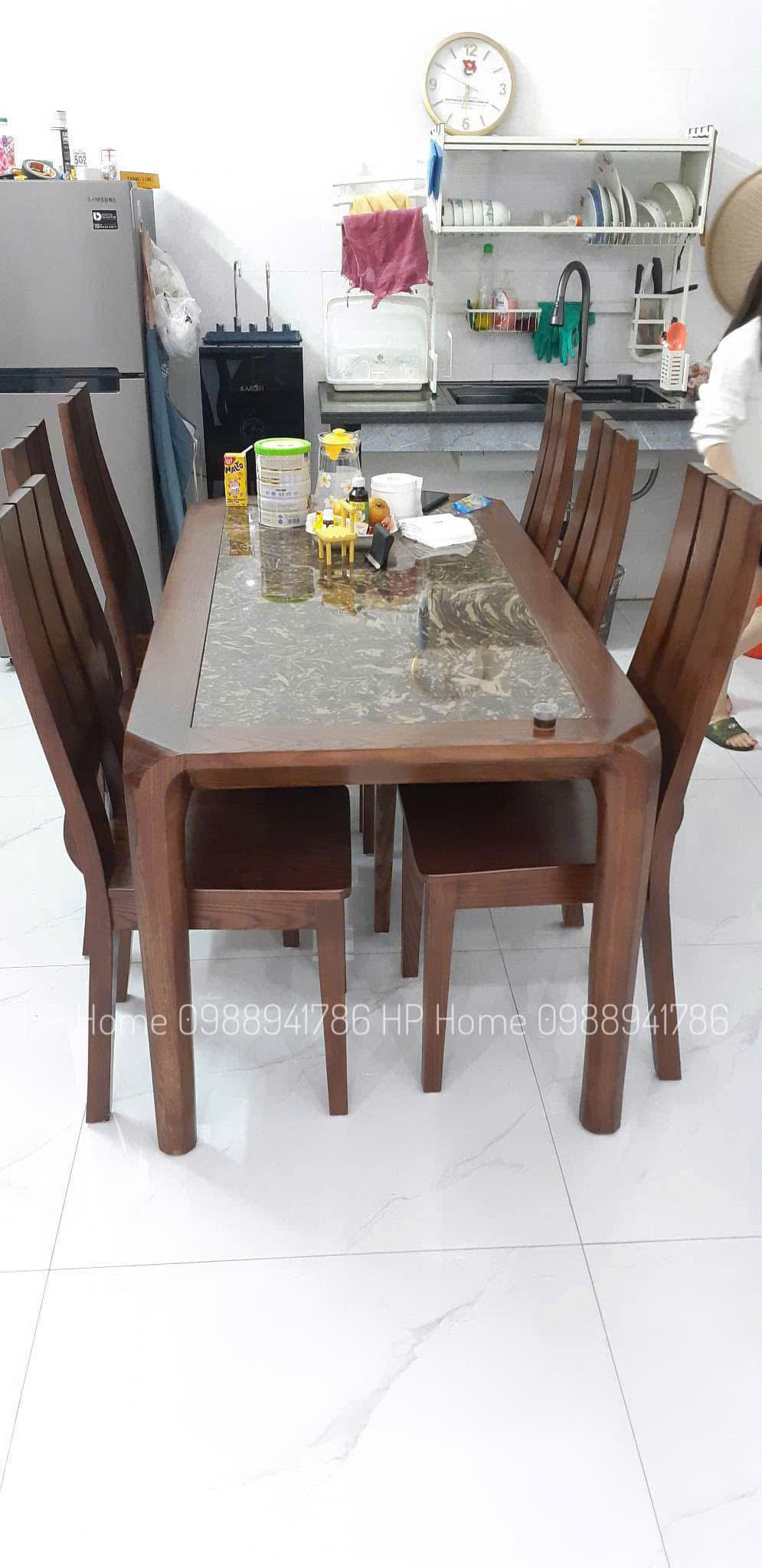 BÀN ĂN 6 GHẾ TỰA CAO