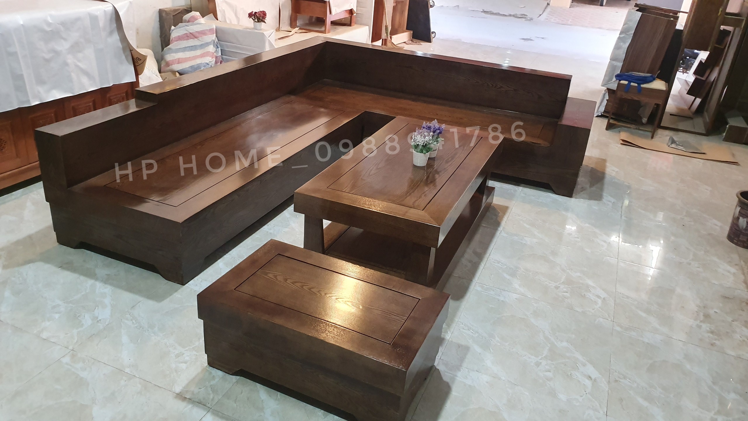 Sofa Gỗ Đóng Hộp Gỗ Sồi