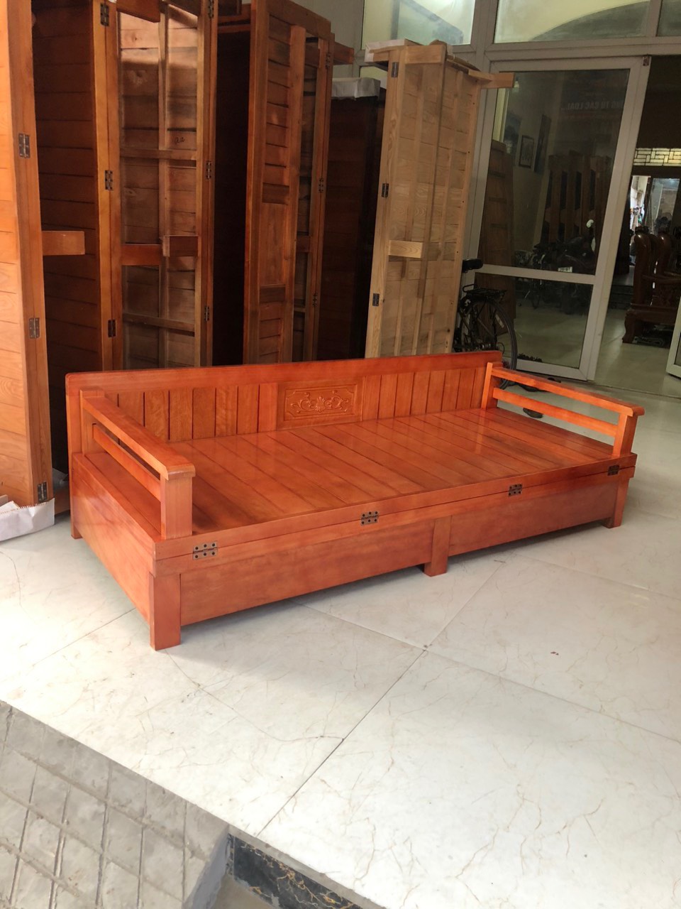 Giường gấp 2 ngăn kéo gỗ giàng giàng