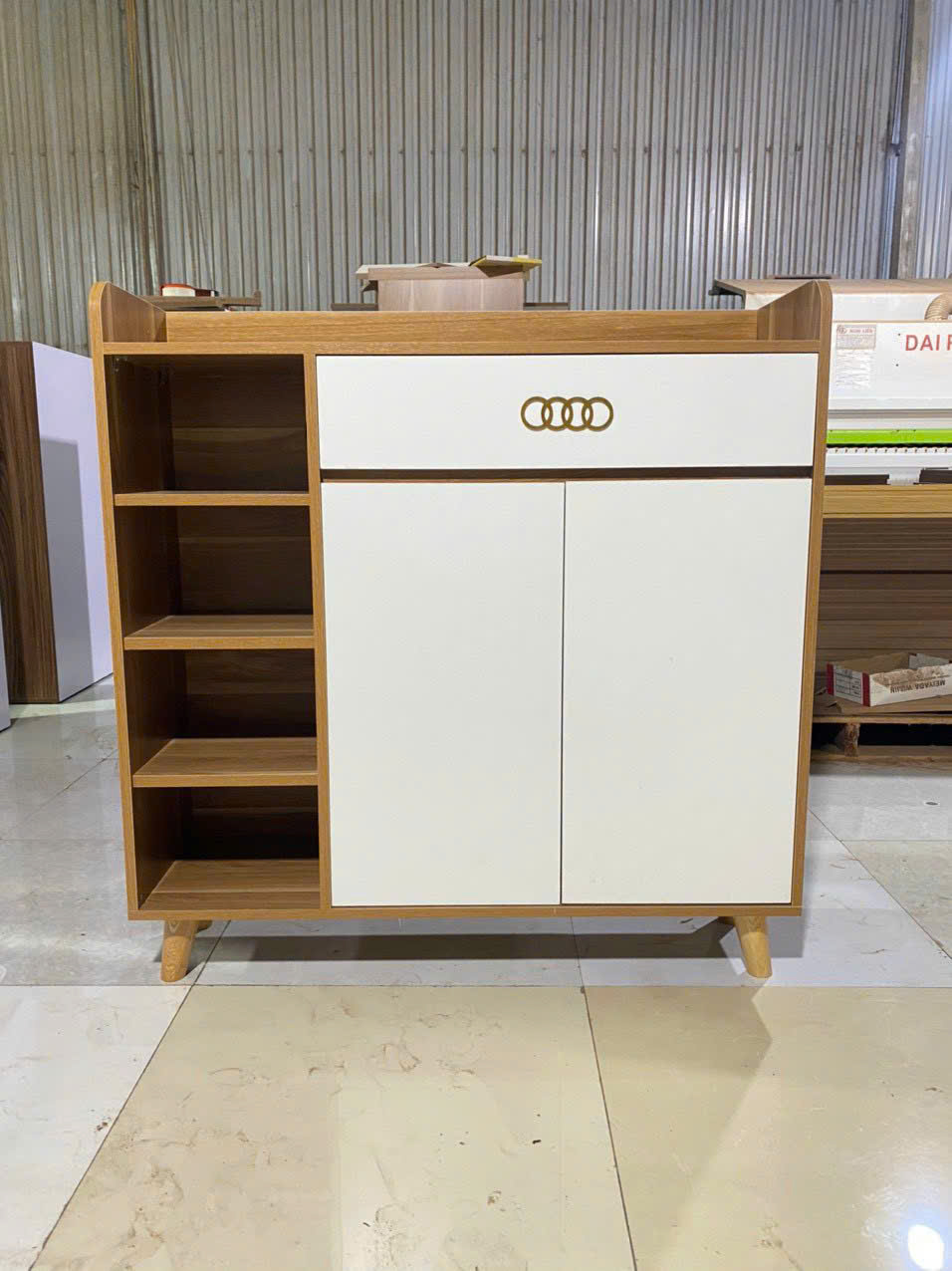 tủ giày gỗ mdf 4 tầng tiết kiệm không gian