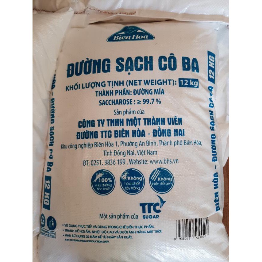 Đường sạch Cô Ba 12kg (xanh dương)