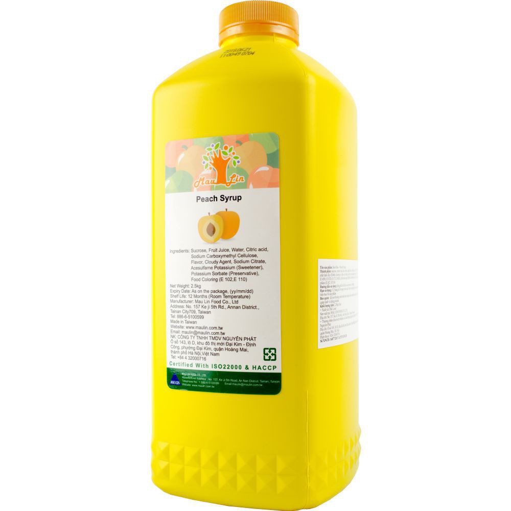 Siro ĐÀO Maulin 2.5kg (6 Bình/T)