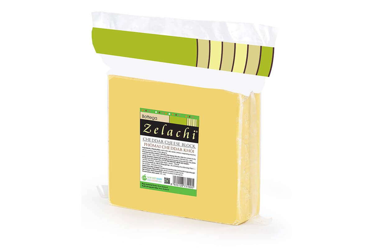 Phô mai cheddar (màu vàng) Bottega Zalachi 2kg