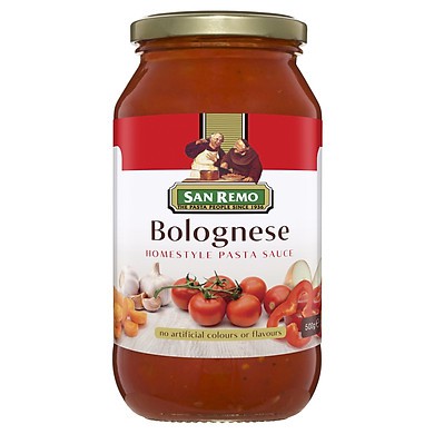 Sốt Mì Ý Thịt Bò Bolognese San Remo chai 500 G