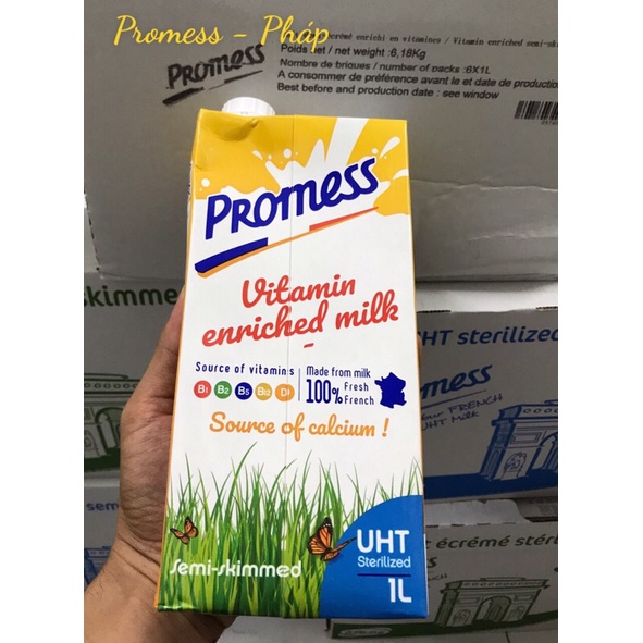 Sữa tươi Promess Pháp 1L