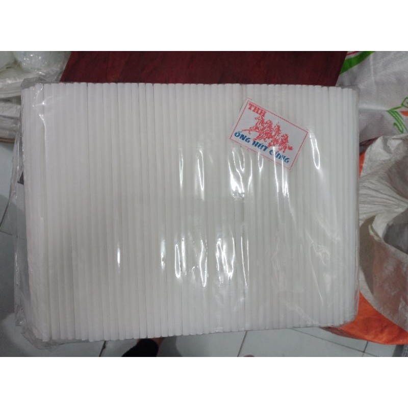 Ống hút thẳng trắng pi 6 không màng 500g