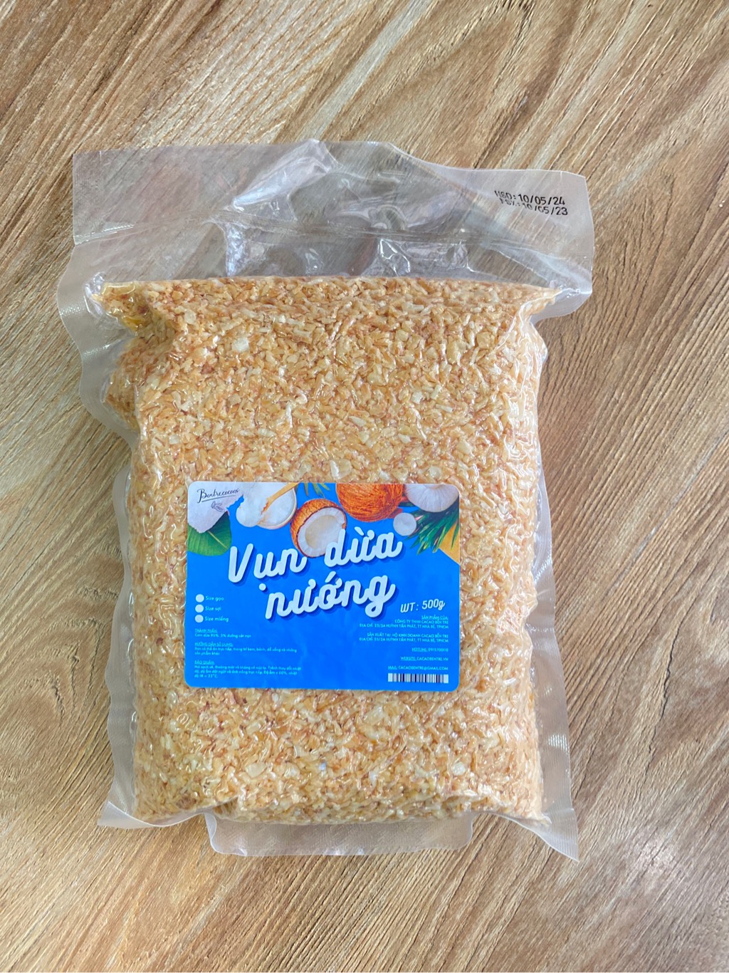 Dừa thái nướng nguyên vị Bến Tre 500g