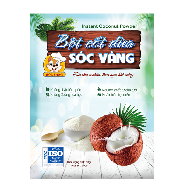 Bột cốt dừa Sóc Vàng 50g (60 Túi/T)