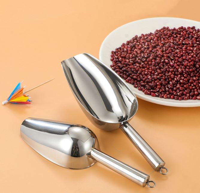 Múc đá inox size 4 loại dày 10.5x14x9cm