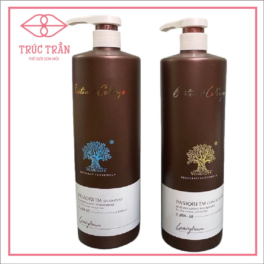 Cặp Gội Xả Biotin Collagen Nâu 1000ml ( Mẫu Mới)
