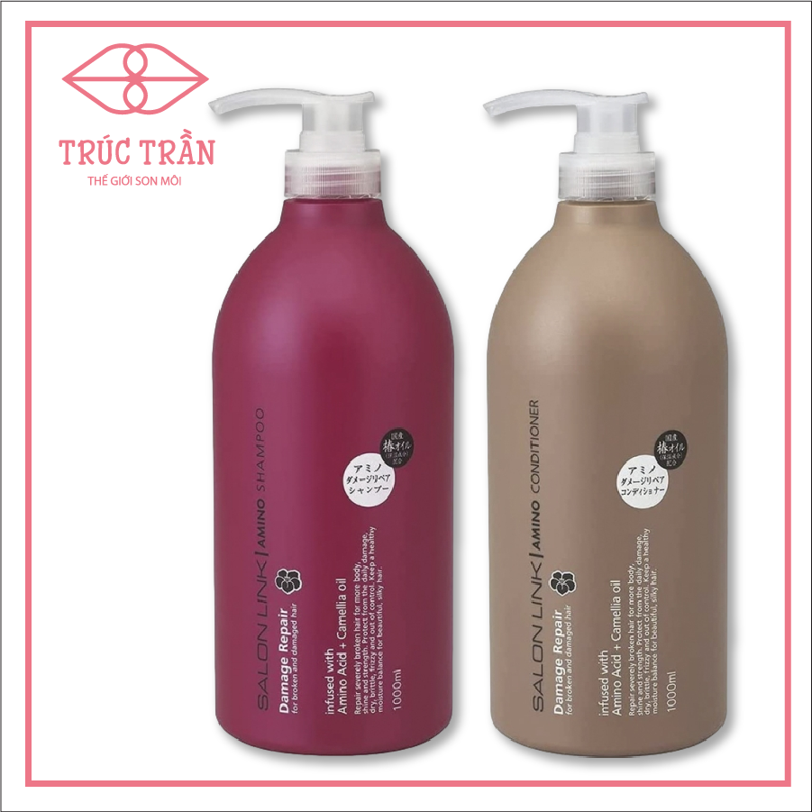 Gội Xả Phục Hồi Hư Tổn Chiết Xuất Hoa Trà Salon Link Amino Nâu + Đỏ