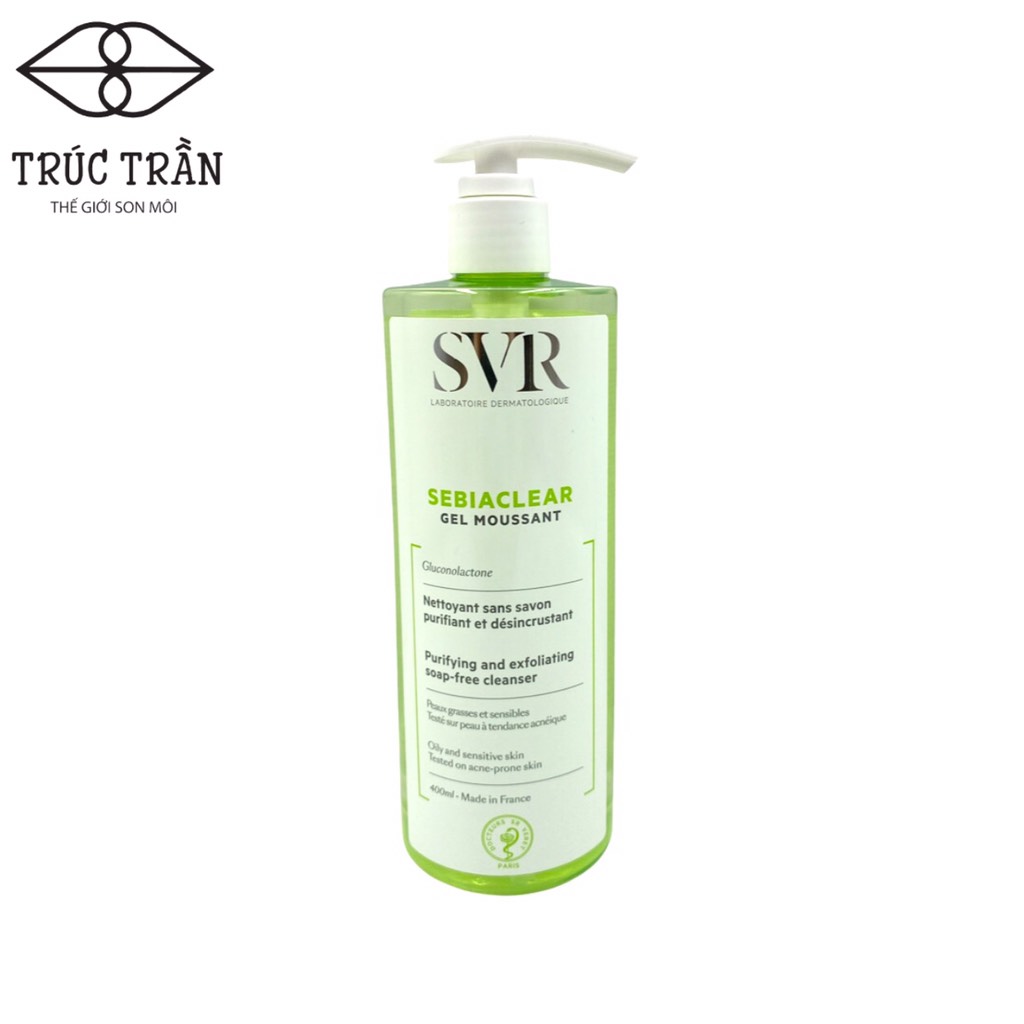 Gel Rửa Mặt SVR Không Chứa Xà Phòng Cho Da Dầu 400ml Sebiaclear Gel Moussant