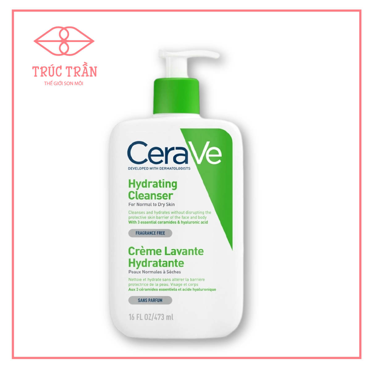 Sữa rửa mặt cerave da khô 473ml