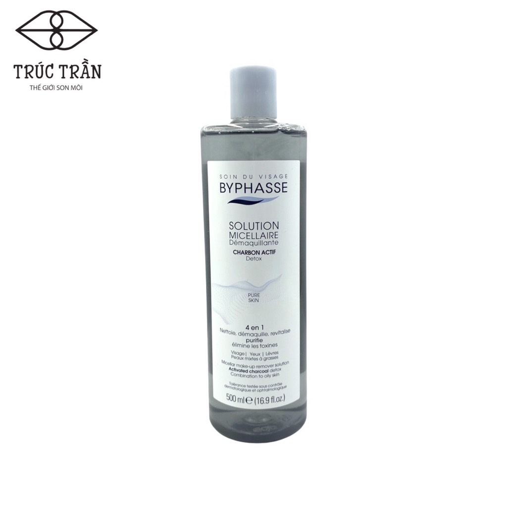 Nước Tẩy Trang Than Hoạt Tính Byphasse Solution Micellaire Charbon Actif Detox Pure Skin 500ml