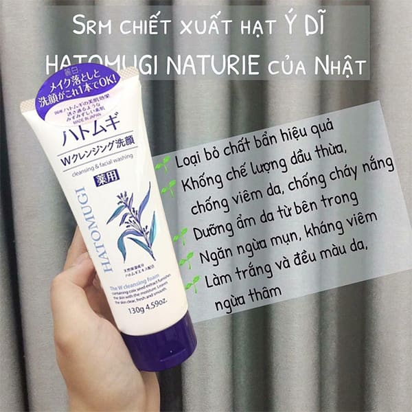 Sữa Rửa Mặt Hatomugi Cleansing Foam Hạt Ý Dĩ Trắng Da 130g