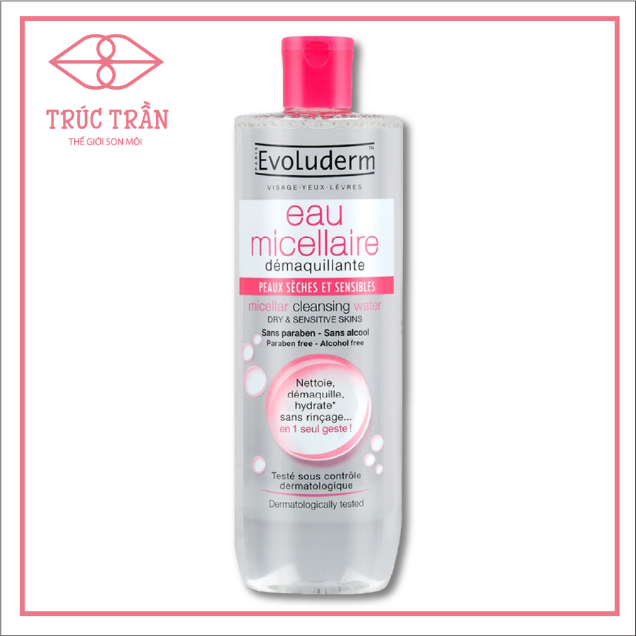 Tẩy Trang Evoluderm Hồng Da Khô 500ml