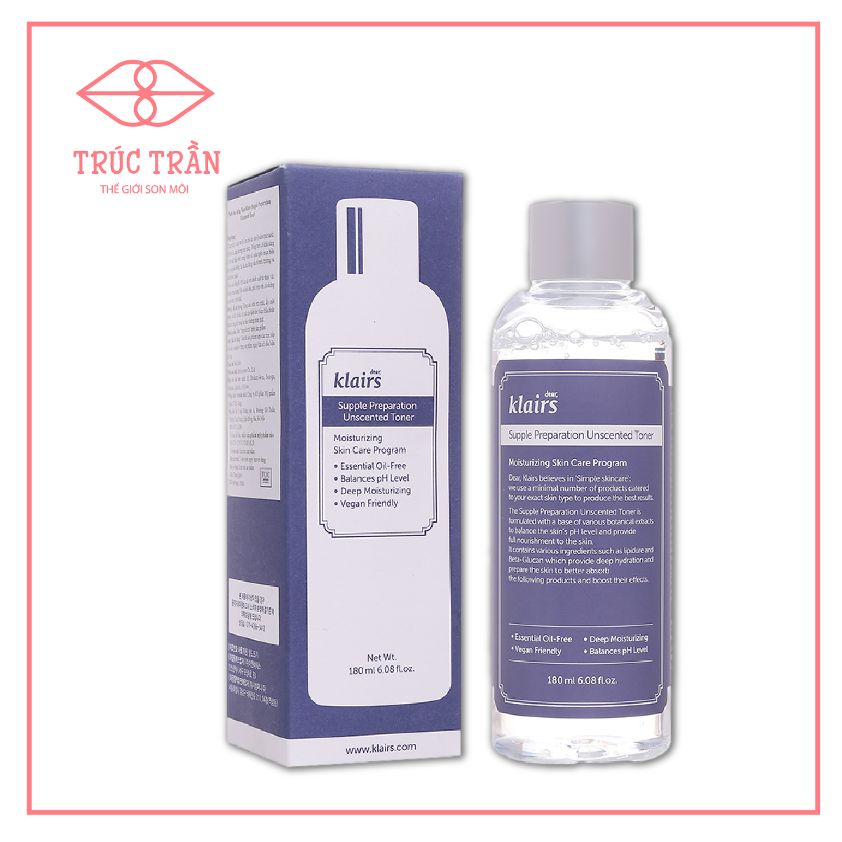 Nước Hoa Hồng Klairs Unscented 180ml