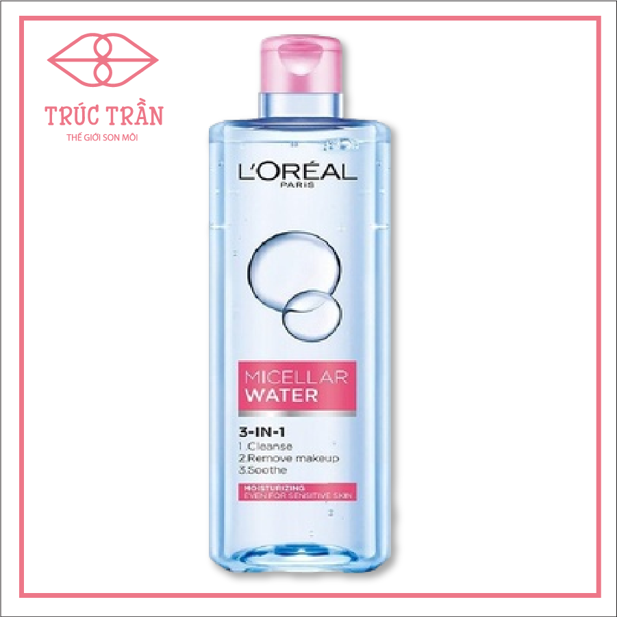 Tẩy Trang L’Oreal Dưỡng Ẩm Moisturizing 3-in-1 Micellar Water nắp hồng 400ml