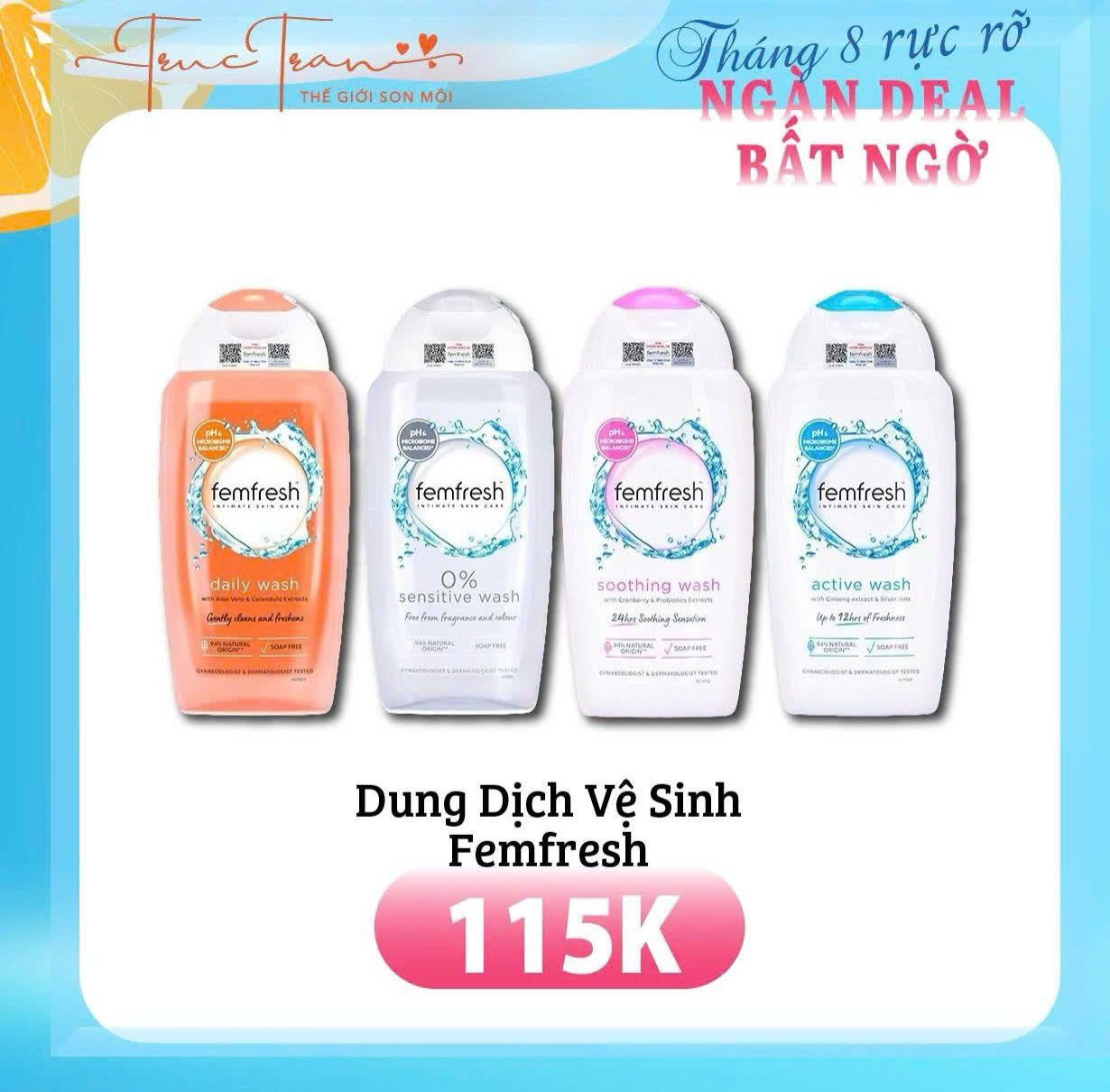 Dung dịch về sinh Femfresh cam