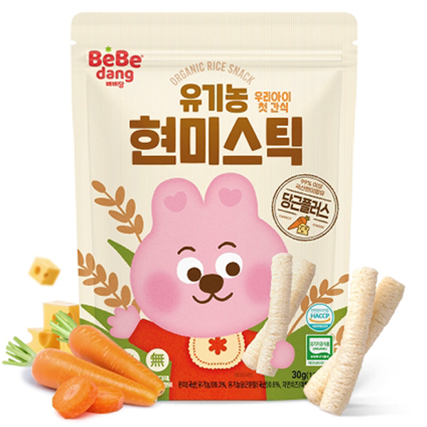 Bánh gạo lứt hữu cơ Bebedang vị carrot phô mai 6M+