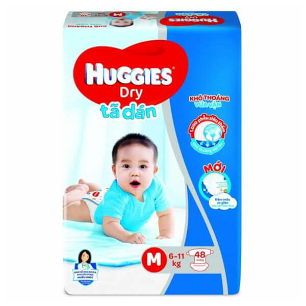Bỉm - Tã dán Huggies size M 48 miếng (6-11kg) - (giao bao bì ngẫu nhiên)