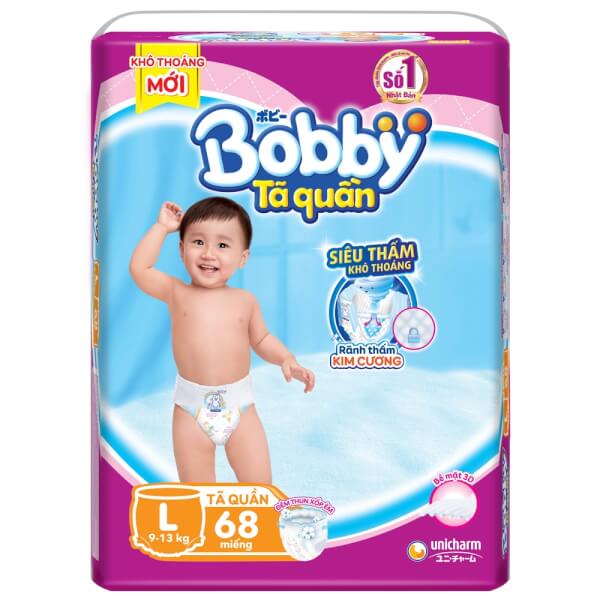Bỉm - Tã quần Bobby size L 68 miếng (9-13kg) - (giao bao bì ngẫu nhiên)