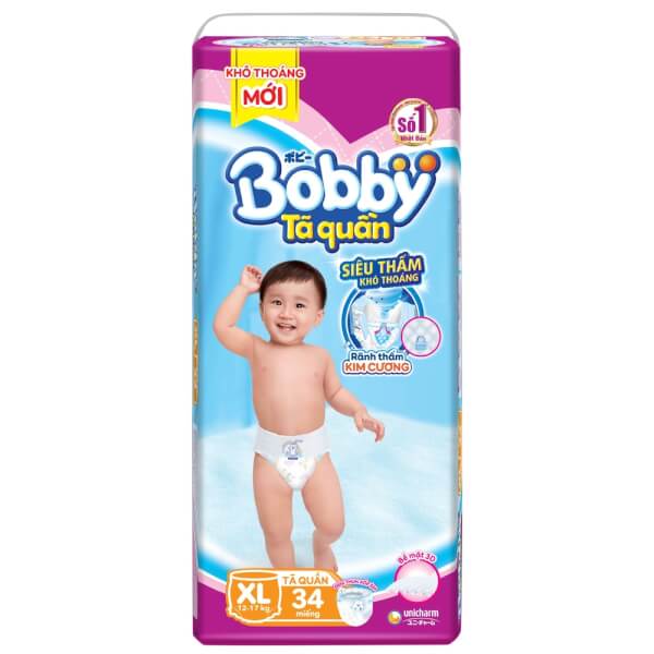 Bỉm - Tã quần Bobby size XL 34 miếng (12-17kg) - (giao bao bì ngẫu nhiên)