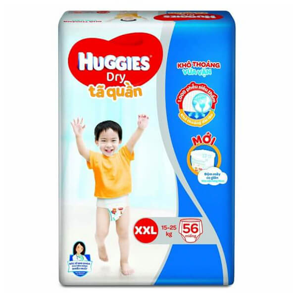 Bỉm - Tã quần Huggies size XXL 56 miếng (15-25kg) - (giao bao bì ngẫu nhiên)