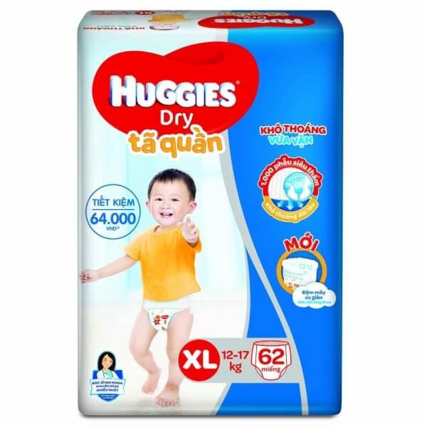 Bỉm - Tã quần Huggies size XL 62 miếng (12-17kg) - (giao bao bì ngẫu nhiên)