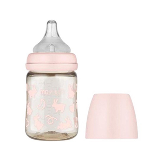 Bình sữa Moyuum họa tiết thỏ hồng 170ml