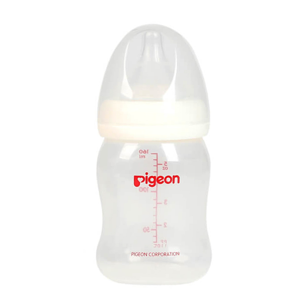 Bình sữa Pigeon nhựa PP Plus BPA Free cổ rộng 160ml