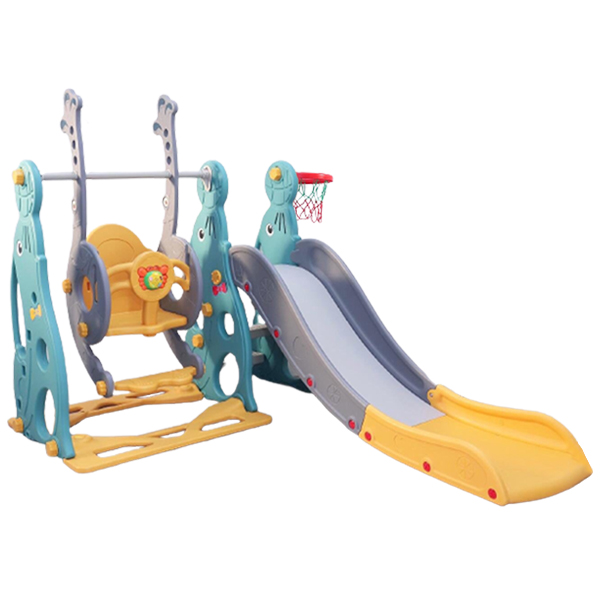 Cầu trượt, xích đu Honper hình hải cẩu - Xanh vàng