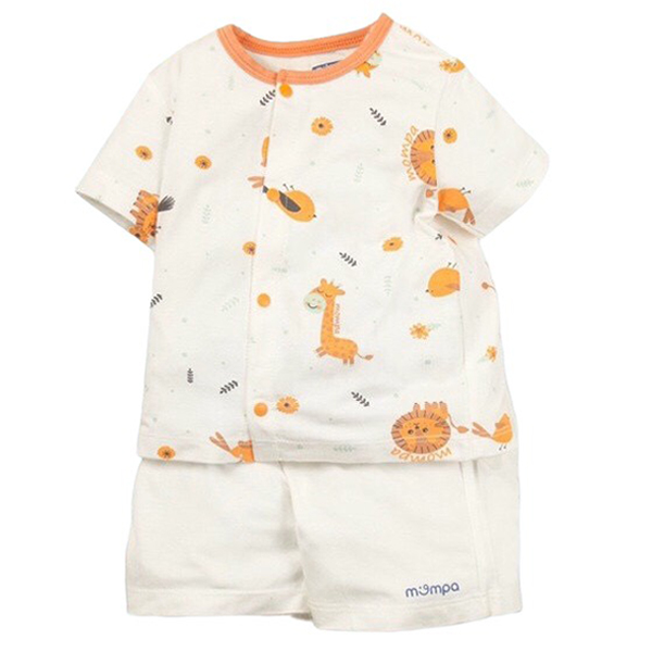 Bộ Mompa 6-9M cài giữa cộc tay Bamboo 66MP206 - Trắng