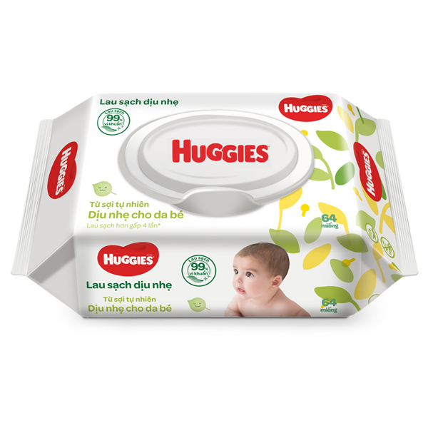 Khăn ướt Huggies không mùi 64 miếng