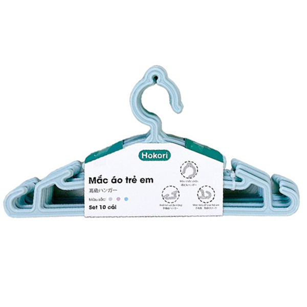 Móc treo quần áo trẻ em Hokori 2830 (set 10 cái)