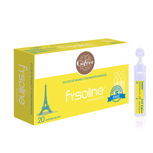 Nước muối sinh lý kháng viêm Gifrer Fysoline 0M+ 20 ống x 5ml