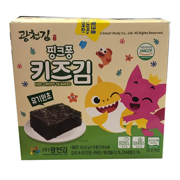 Rong biển Organic Pink Fong ít dầu 12M+ 10 gói