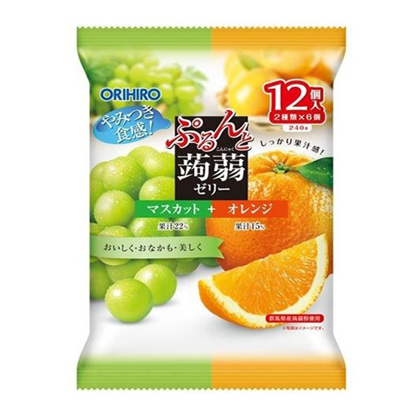 Thạch Orihiro vị nho xanh và cam cho bé từ 1 tuổi 240g