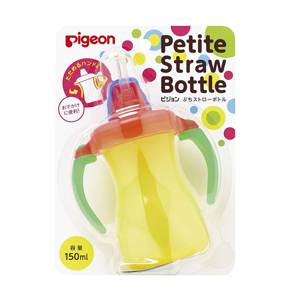 Bình tập uống Pigeon Petite Straw Bottle màu vàng 150ml