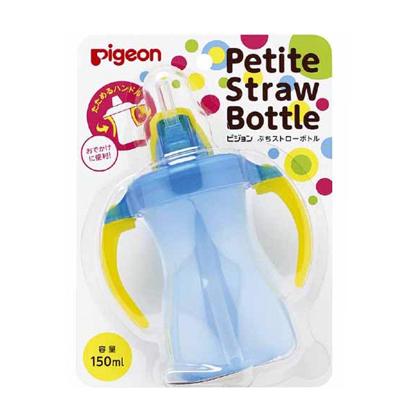 Bình tập uống Pigeon Petite Straw Bottle màu xanh dương 150ml