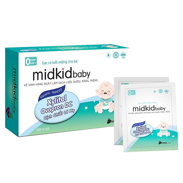 Gạc rơ lưỡi Midkid Baby 0M+ 15 gói