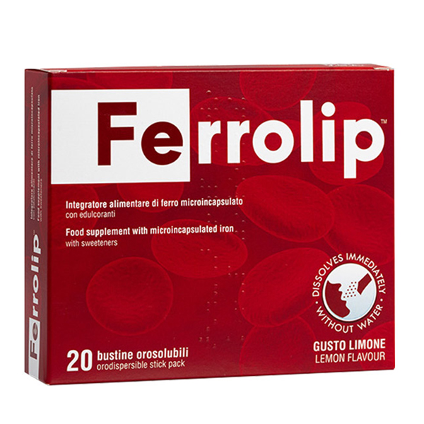 Sắt sinh học Ferrolip cho bà bầu và người thiếu máu (Hộp 20 gói)