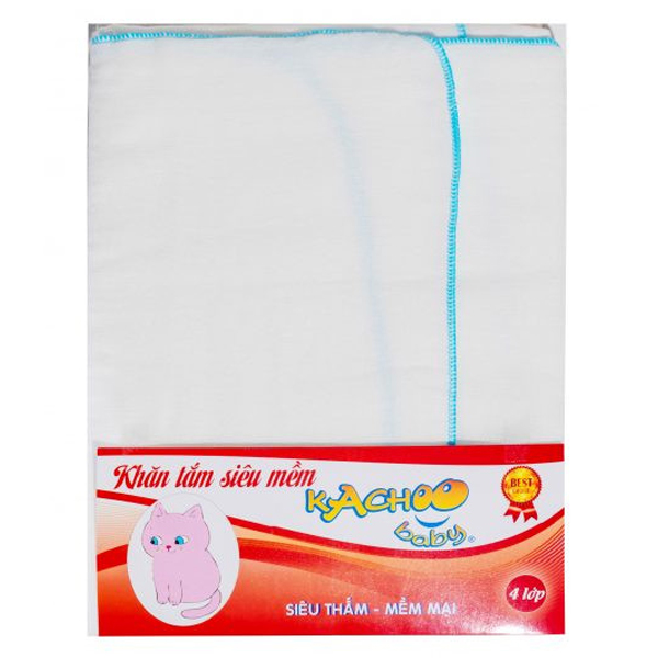 Set 2 khăn tắm Kachoo Baby 4 lớp 75x84cm (giao màu ngẫu nhiên)