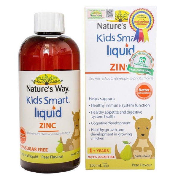 Siro bổ sung kẽm Nature's Way Kids Smart Liquid 12M+