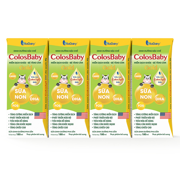Sữa ColosBaby Gold tăng cân pha sẵn 180ml (lốc 4 hộp)